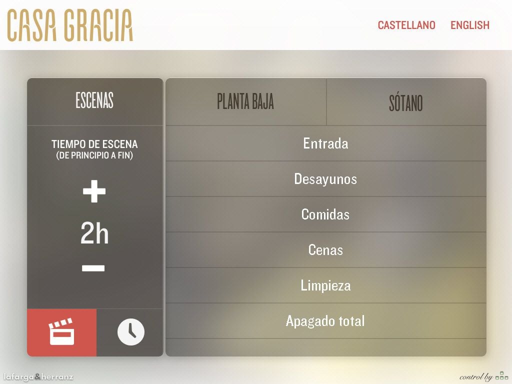 Control de iluminación con Crestron en Casa Gracia