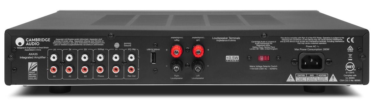 Parte trasera del Cambridge Audio AXA35