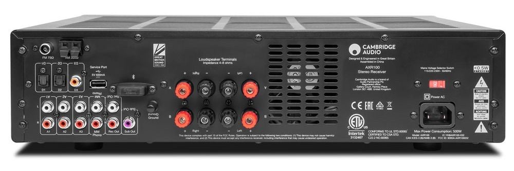 Cambridge Audio AXR100 Parte trasera del Cambridge Audio AXR100