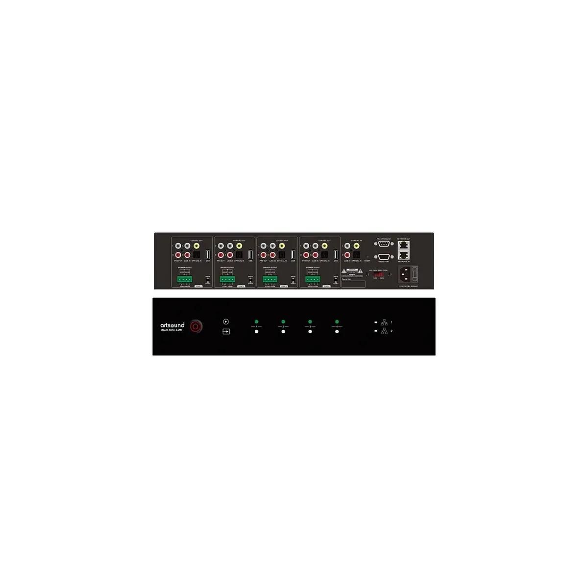 Artsound Smart Zone 4 Amp Artsound Smart Zone 4 Amp Centralización en <strong>rack</strong>