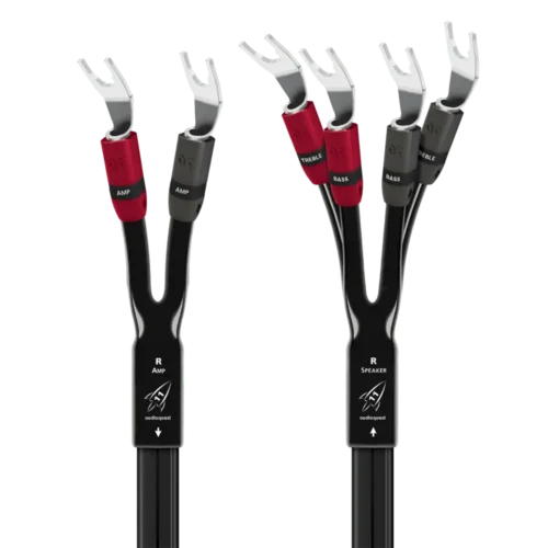 carátula Audioquest Rocket 11 Single BiWire con espadas plata -