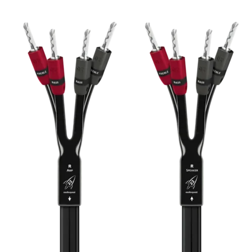 carátula Audioquest Rocket 22 Single BiAmp con bananas plata -