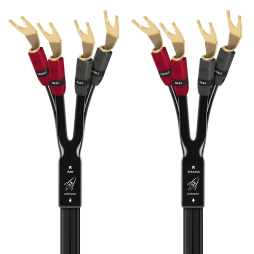 carátula Audioquest Rocket 22 Single BiAmp con espadas oro -