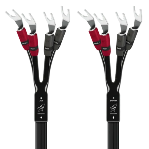 carátula Audioquest Rocket 22 Single BiAmp con espadas plata -