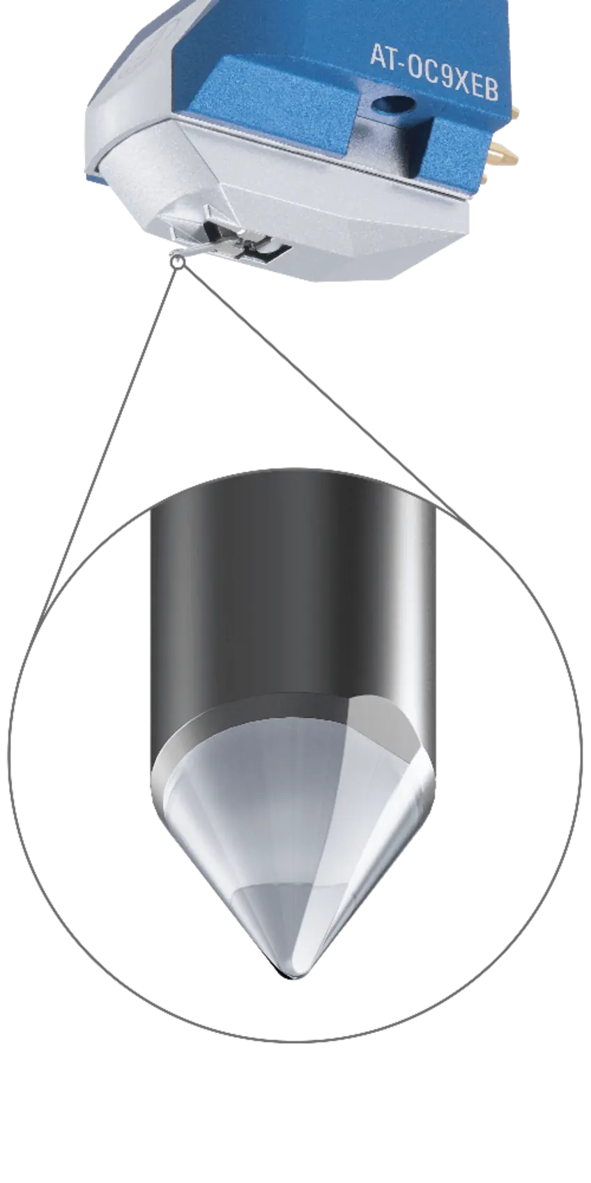 Audio-Technica AT-OC9XEB <strong>Aguja elíptica</strong> y cantilever de aluminio