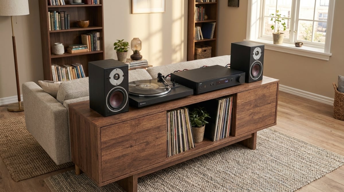 NAD C328 + Dali Oberon 1 + Rekkord Audio F100 intro