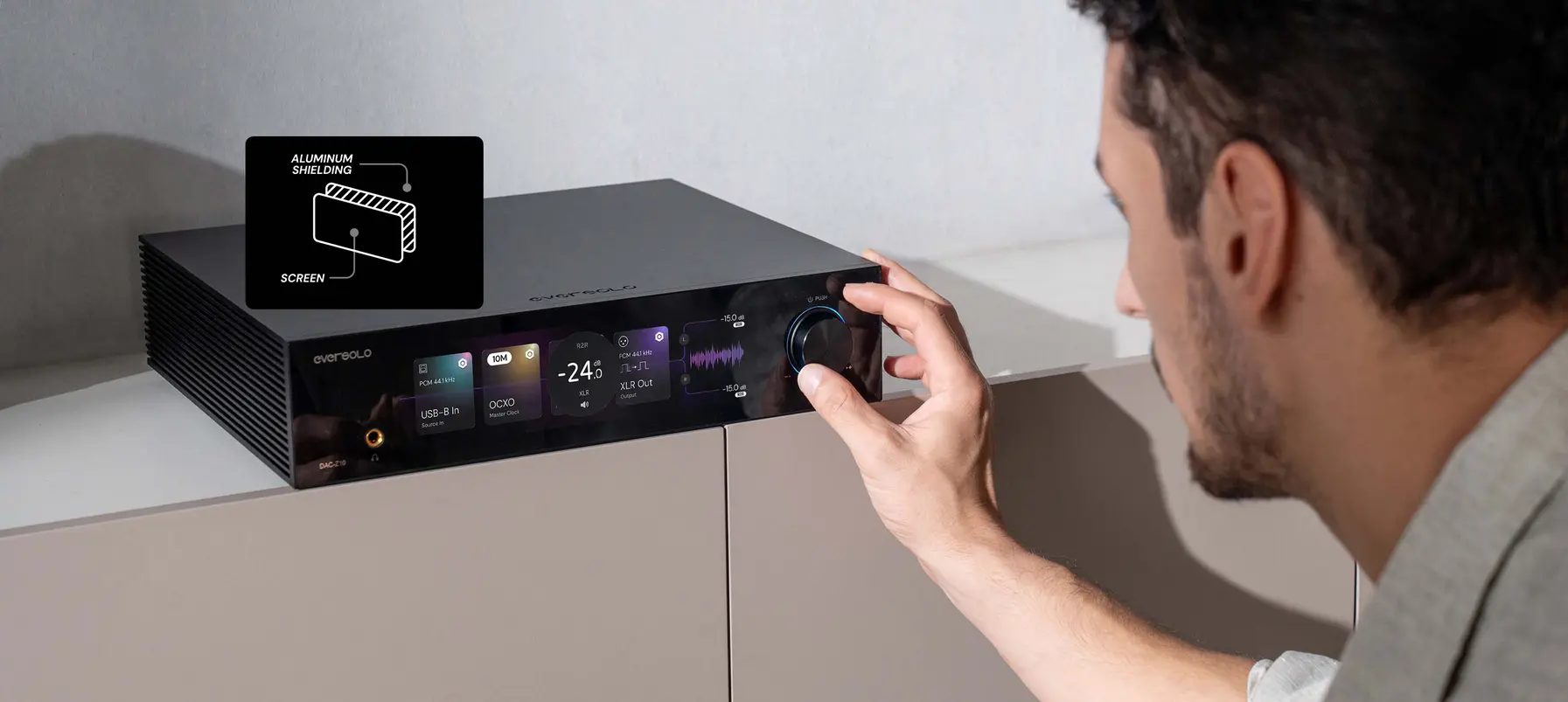 Eversolo DAC Z10 Eversolo DAC Z10 <strong>Reloj OCXO</strong> y FPGA: la base de un jitter ultrabajo