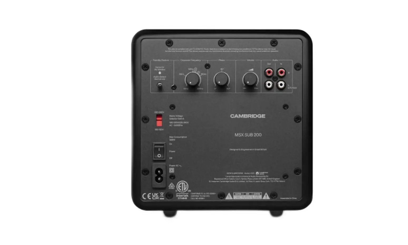 Cambridge Audio MSX SUB 200 Parte trasera